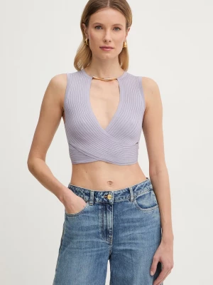 Obrázek produktu Elisabetta Franchi zavinovací halenka dámská z viskózy fialová