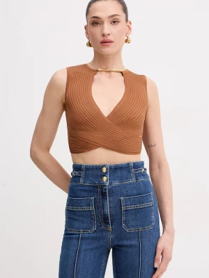 Obrázek produktu Elisabetta Franchi zavinovací halenka dámská z viskózy hnědá