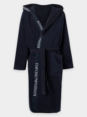 Obrázek produktu Emporio Armani Dlouhý župan tmavě modrá / bílá