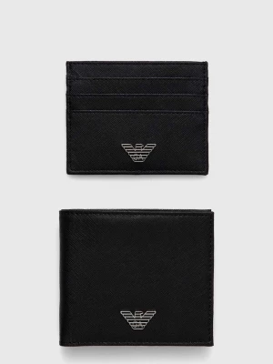 Obrázek produktu Emporio Armani Kožená peněženka a držák na karty Emporio Armani černá