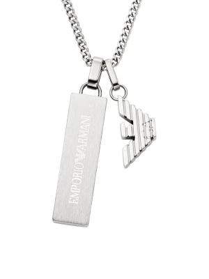Obrázek produktu Emporio Armani náhrdelník s přívěskem pánský z ušlechtilé oceli Eagle Logo stříbrná