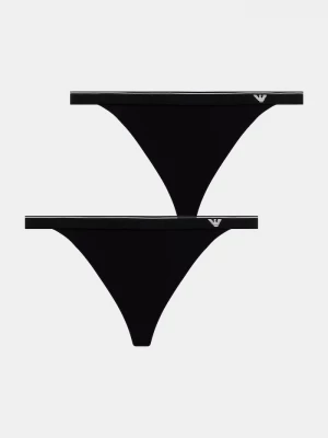 Obrázek produktu Emporio Armani Underwear tanga dámské bavlněné s elastanem 2-pack černá
