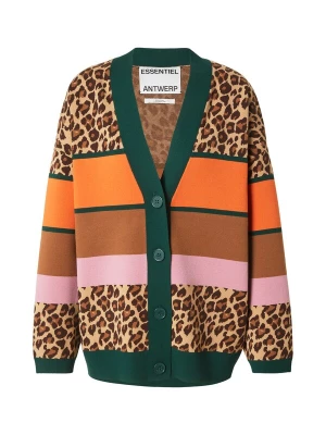 Obrázek produktu Essentiel Antwerp Kardigan 'KAUDI' cappuccino / tmavě zelená / oranžová / černá