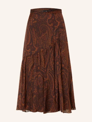Obrázek produktu Etro Hedvábná Sukně tmavě hnědá / hnědá / tmavě oranžová