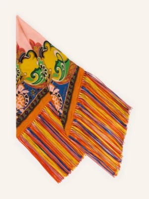 Obrázek produktu Etro Trojúhelníkový Šátek S Hedvábím oranžová / žlutá / zelená