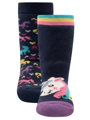 Obrázek produktu EWERS Ponožky 'Einhorn' modrá / noční modrá / korálová / tmavě oranžová