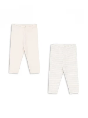 Obrázek produktu Fanga Fontana Dětské bavlněné legíny Fanga Fontana FIO STRIPE 2 PACK PANTS OCS 2-pack béžová