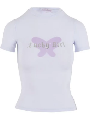 Obrázek produktu Felicious Tričko 'Lucky Girl ' lenvandulová / stříbrná / bílá