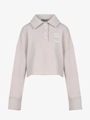 Obrázek produktu FEMSSY Mikina 'COLLAR SWEATSHIRT GREY' béžová