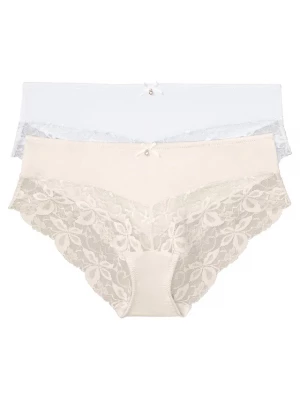 Obrázek produktu Figi panty z delikatną koronką (2 pary) BonPrix biały