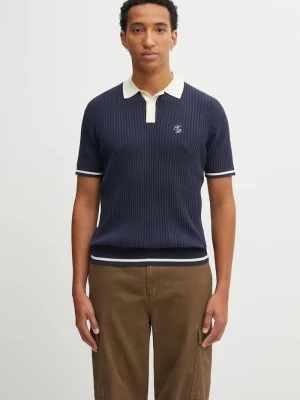 Obrázek produktu Filling Pieces Bavlněné polo tričko Fine Knit Polo námořnická modř