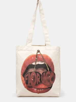 Obrázek produktu Fiorucci Bavlněná kabelka Fiorucci Mouth Print béžová