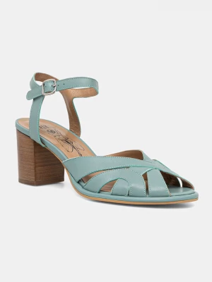 Obrázek produktu Fly London sandály na sloupku kožené MEBU450FLY tyrkysová