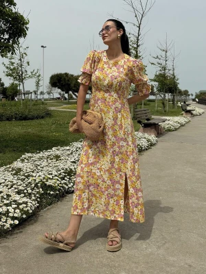 Obrázek produktu For You Moda Šaty žlutá / oranžová / pink / bílá
