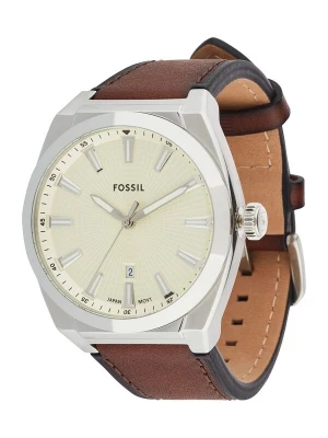 Obrázek produktu FOSSIL Analogové hodinky 'Everett' slonová kost / hnědá / stříbrná