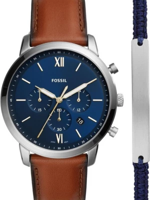 Obrázek produktu FOSSIL Analogové hodinky marine modrá / hnědá / stříbrná