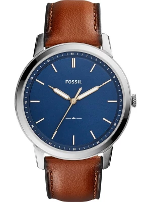 Obrázek produktu FOSSIL Analogové hodinky 'The Minimalist 3H' tmavě modrá / hnědá / stříbrná