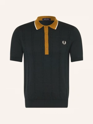 Obrázek produktu Fred Perry Pletená Polokošile tmavě zelená / koňaková