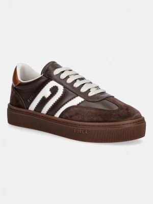 Obrázek produktu Furla Allegra Lace-Up sneakers boty dámské kožené hnědá