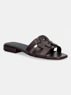 Obrázek produktu Furla pantofle dámské kožené Summer hnědá