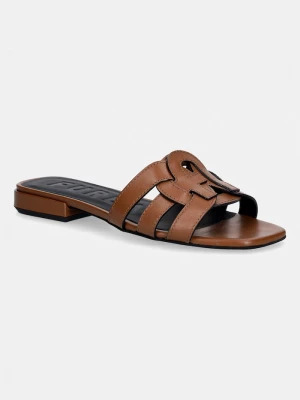 Obrázek produktu Furla pantofle dámské kožené Summer hnědá