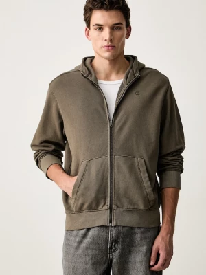 Obrázek produktu G-Star rozepínací mikina pánská bavlněná Unit washed full zip hdd zelená