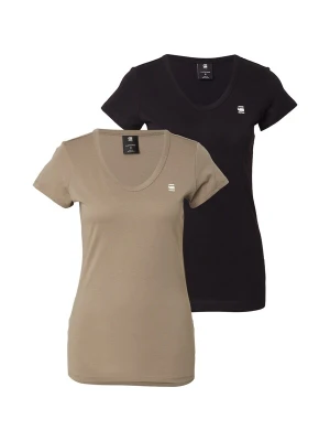 Obrázek produktu G-STAR Tričko khaki / černá / bílá