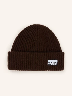Obrázek produktu Ganni Čepice tmavě hnědá / bílá