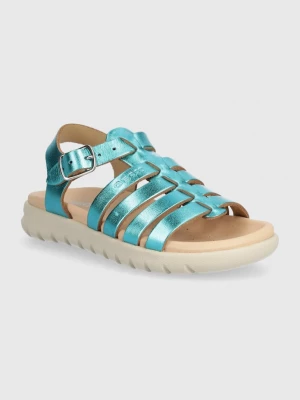 Obrázek produktu Geox Dětské kožené sandály Geox SANDAL SOLEIMA tyrkysová