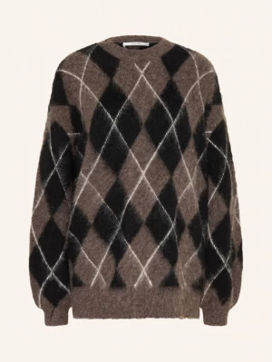 Obrázek produktu Gestuz Oversized Svetr Gzsida Z Alpaky hnědá / bílá / černá