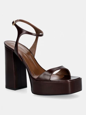 Obrázek produktu Giuseppe Zanotti sandály na sloupku kožené Biarritz hnědá