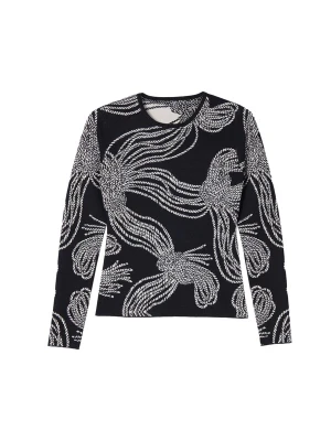 Obrázek produktu GOBI Cashmere Svetr 'Women' Rope Knot Print Cashmere Silk Sweater' černá