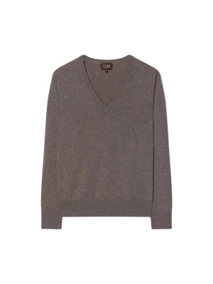 Obrázek produktu GOBI Cashmere Svetr 'Women's Timeless Cashmere V-Neck Sweater' šedobéžová