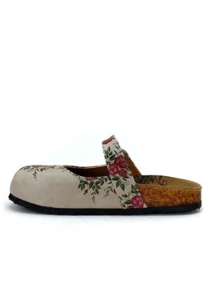Obrázek produktu Goby Pantofle 'Women Calceo Beige Clogs CAL2211 with flowers' béžová