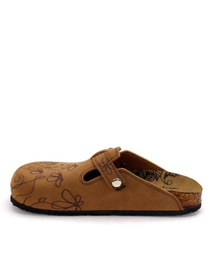 Obrázek produktu Goby Pantofle 'Women Calceo Brown Clogs CALN201 with flowers' hnědá
