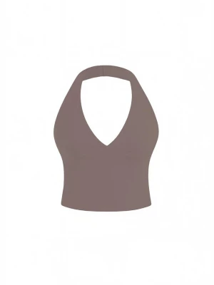 Obrázek produktu GOD SAVE QUEENS Sportovní top 'Second Skin Studio Halter Top' hnědá
