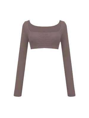 Obrázek produktu GOD SAVE QUEENS Sportovní top 'Second Skin Studio Long Sleeve Top' hnědá