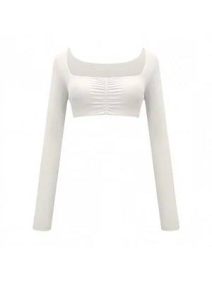 Obrázek produktu GOD SAVE QUEENS Sportovní top 'Second Skin Studio Long Sleeve Top' slonová kost
