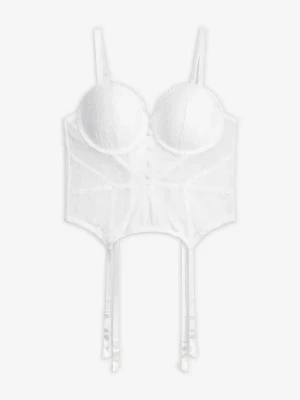 Obrázek produktu Gorset z eleganckiej koronki BonPrix biały