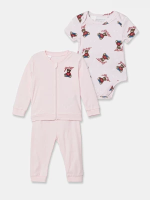 Obrázek produktu Guess Bavlněná tepláková souprava pro miminka Guess růžová