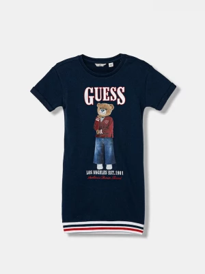 Obrázek produktu Guess Dětské bavlněné šaty Guess námořnická modř