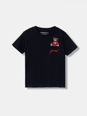 Obrázek produktu Guess Dětské bavlněné tričko Guess námořnická modř