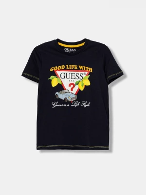 Obrázek produktu Guess Dětské bavlněné tričko Guess námořnická modř