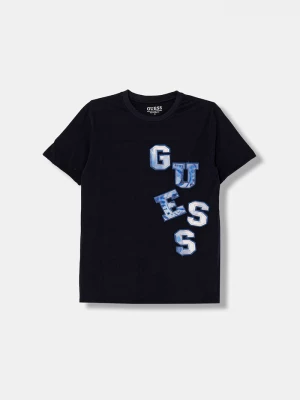 Obrázek produktu Guess Dětské bavlněné tričko Guess námořnická modř