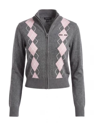 Obrázek produktu GUESS JEANS Kardigan 'ARGYLE' šedá / růžová / bílá