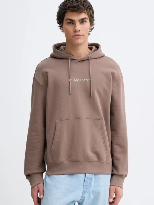 Obrázek produktu Guess Jeans mikina kapucí pánská bavlněná hnědá