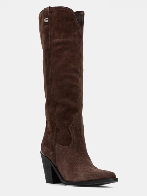 Obrázek produktu Guess kovbojské boty dámské semišové SASHAN2 hnědá