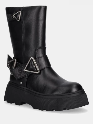 Obrázek produktu Guess Kožené kotníkové boty Guess NURIA černá