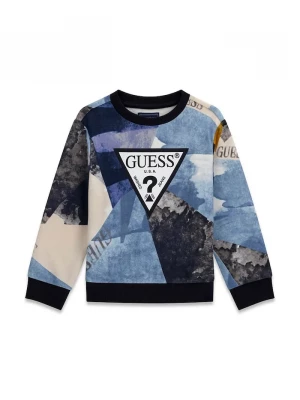 Obrázek produktu Guess mikina s kapucí dětská bavlněná modrá