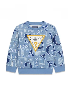 Obrázek produktu Guess mikina s kapucí dětská bavlněná modrá